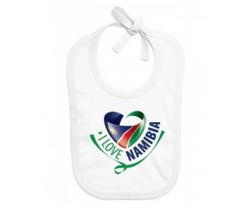 Bavoir bébé personnalisé I Love Namibia