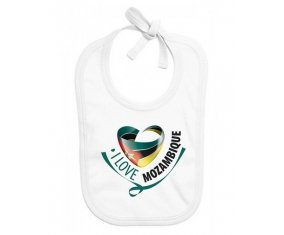 Bavoir bébé personnalisé I Love Mozambique