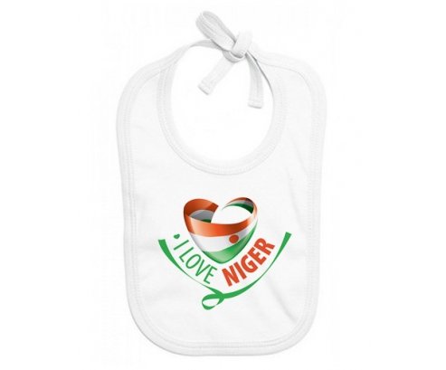 Bavoir bébé personnalisé I Love Niger
