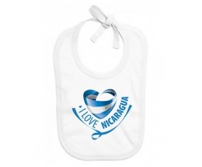 Bavoir bébé personnalisé I Love Nicaragua