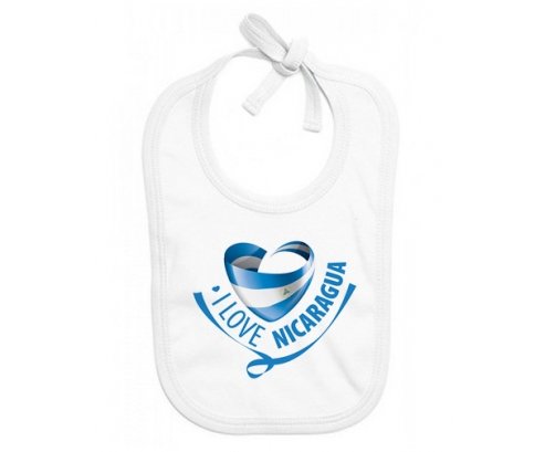 Bavoir bébé personnalisé I Love Nicaragua
