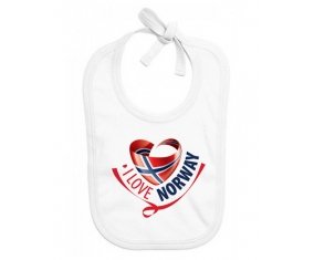 Bavoir bébé personnalisé I Love Norway