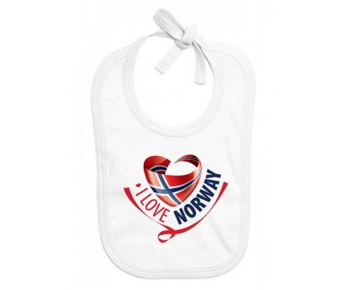 Bavoir bébé personnalisé I Love Norway
