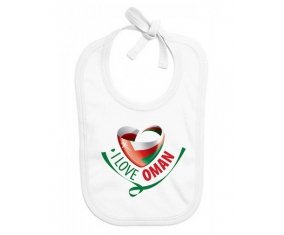 Bavoir bébé personnalisé I Love Oman