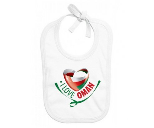 Bavoir bébé personnalisé I Love Oman