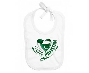 Bavoir bébé personnalisé I Love Pakistan