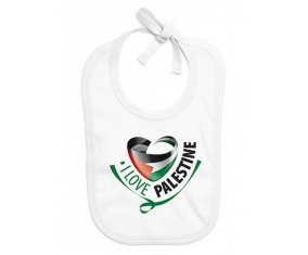 Bavoir bébé personnalisé I Love Palestine
