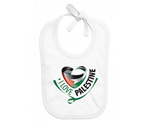 Bavoir bébé personnalisé I Love Palestine