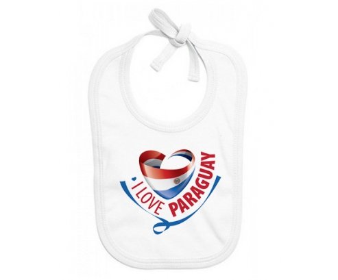 Bavoir bébé personnalisé I Love Paraguay