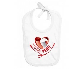 Bavoir bébé personnalisé I Love Peru