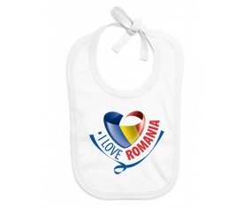 Bavoir bébé personnalisé I Love Romania