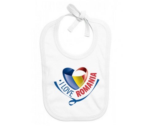 Bavoir bébé personnalisé I Love Romania