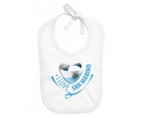 Bavoir bébé personnalisé I Love San Marino