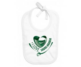 Bavoir bébé personnalisé I Love Saudi Arabia