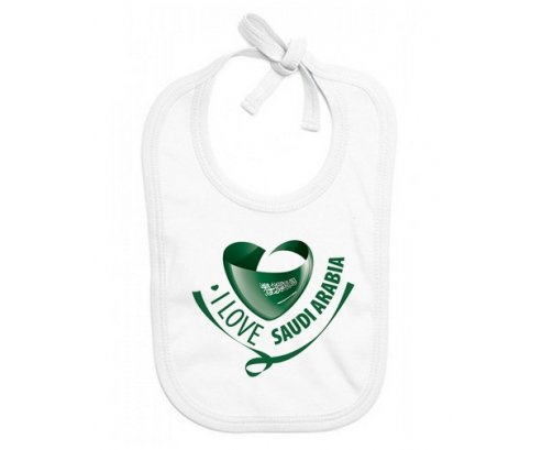 Bavoir bébé personnalisé I Love Saudi Arabia