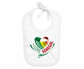 Bavoir bébé personnalisé I Love Senegal