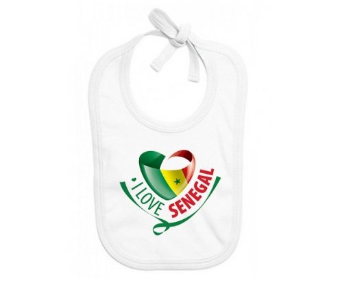 Bavoir bébé personnalisé I Love Senegal