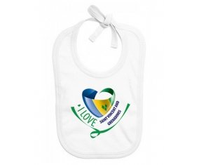 Bavoir bébé personnalisé I Love Saint Vincent and Grenadines