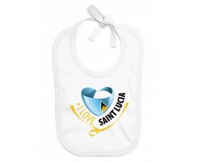Bavoir bébé personnalisé I Love Saint Lucia