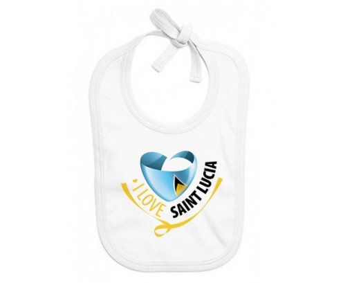 Bavoir bébé personnalisé I Love Saint Lucia