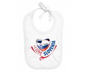 Bavoir bébé personnalisé I Love Slovenia