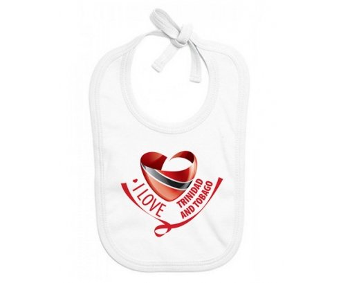Bavoir bébé personnalisé I Love Trinidad and Tobago