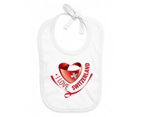 Bavoir bébé personnalisé I Love Switzerland