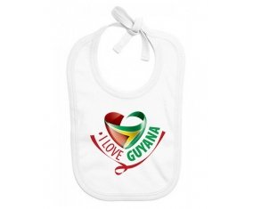 Bavoir bébé personnalisé I Love Guyana