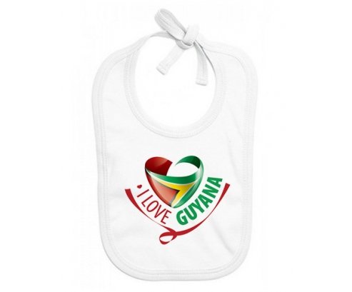 Bavoir bébé personnalisé I Love Guyana