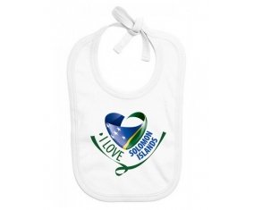 Bavoir bébé personnalisé I Love Solomon Islands