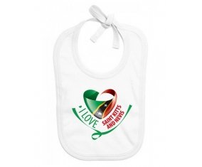 Bavoir bébé personnalisé I Love Saint Kitts and Nevis