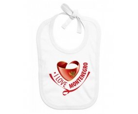 Bavoir bébé personnalisé I Love Montenegro