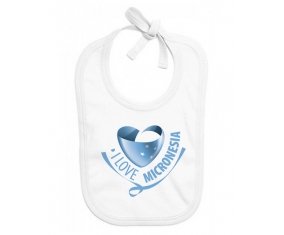 Bavoir bébé personnalisé I Love Micronesia
