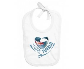 Bavoir bébé personnalisé I Love Tuvalu