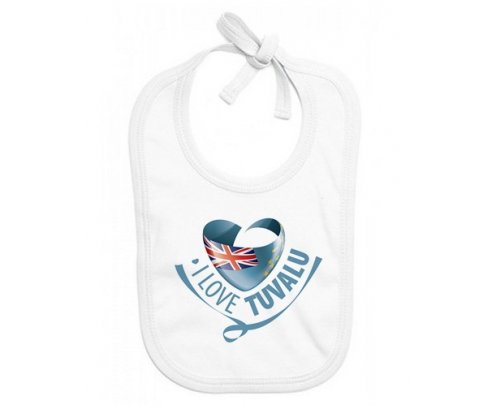 Bavoir bébé personnalisé I Love Tuvalu