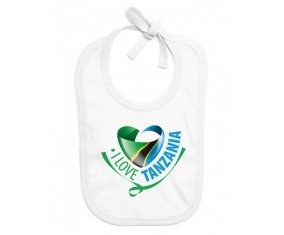 Bavoir bébé personnalisé I Love Tanzania