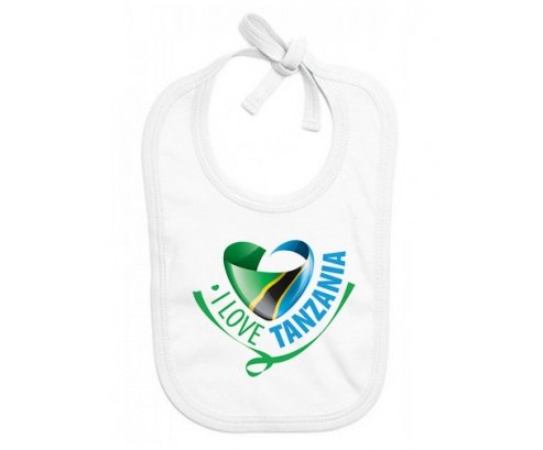 Bavoir bébé personnalisé I Love Tanzania