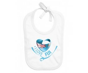 Bavoir bébé personnalisé I Love Fiji