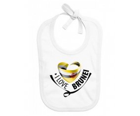 Bavoir bébé personnalisé I Love Brunei