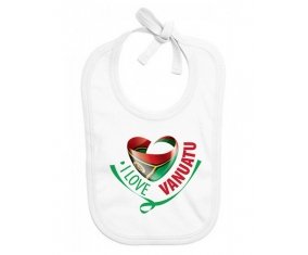 Bavoir bébé personnalisé I Love Vanuatu