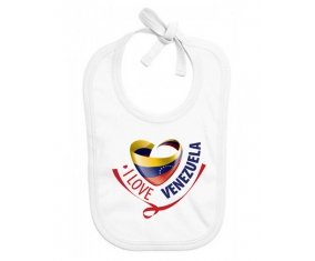 Bavoir bébé personnalisé I Love Venezuela