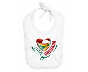 Bavoir bébé personnalisé I Love Grenada