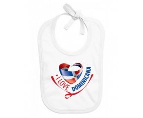 Bavoir bébé personnalisé I Love Dominicana