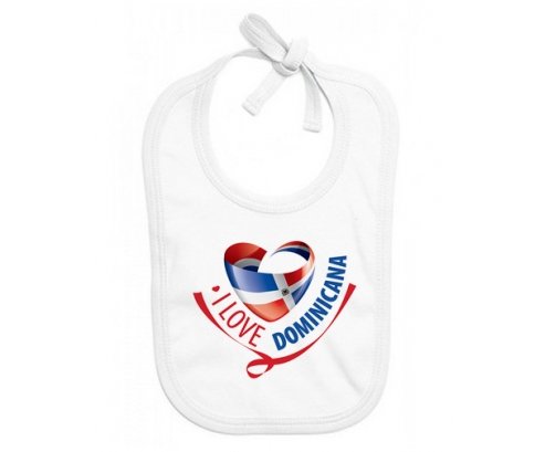 Bavoir bébé personnalisé I Love Dominicana