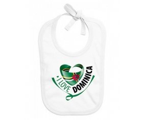 Bavoir bébé personnalisé I Love Dominica
