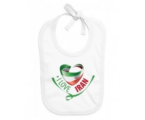 Bavoir bébé personnalisé I Love Iran