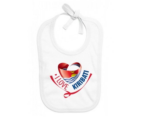 Bavoir bébé personnalisé I Love Kiribati