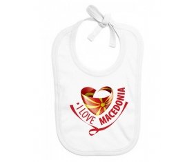 Bavoir bébé personnalisé I Love Macedonia