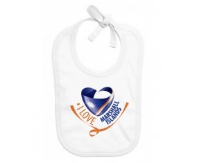 Bavoir bébé personnalisé I Love Marshall islands