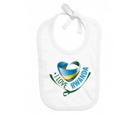 Bavoir bébé personnalisé I Love Rwanda